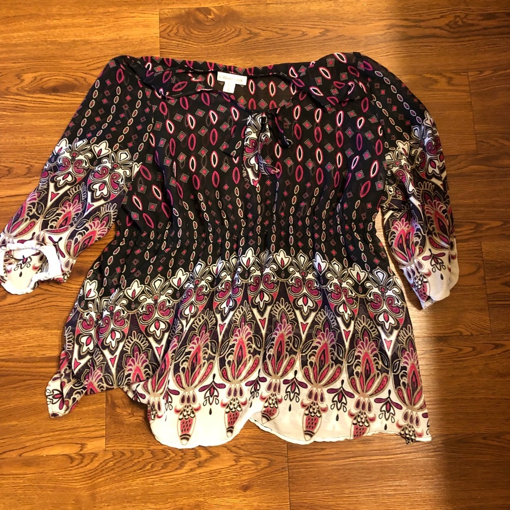 Sheer top layer oks great with a tank top under